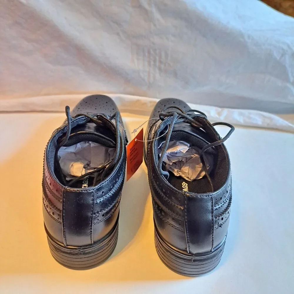 Deer Stags Ace Oxford Leather Wingtip Dress Shoes Big Boys Size 5M Black - New!